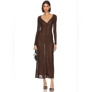 MISA Los Angeles Rafael Cardigan Dress in Chocolate